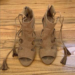 Brown Lace Up Wedges